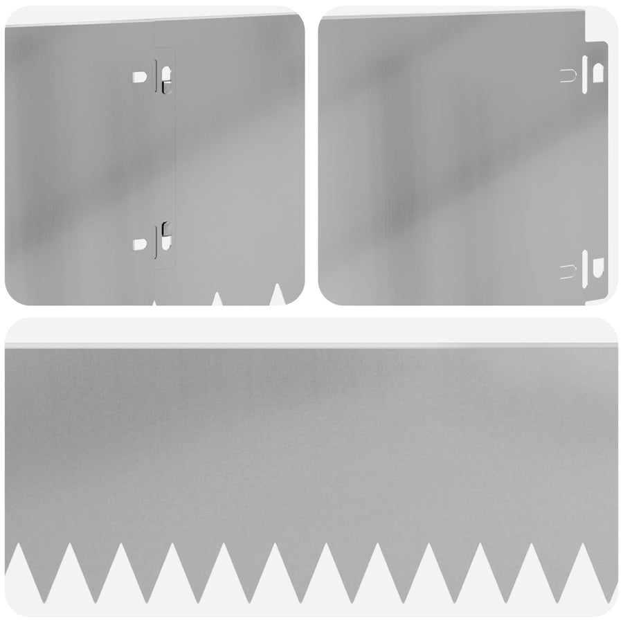 Gazonrand 30 pcs 103 x 20 cm Staal Zilverkleurig