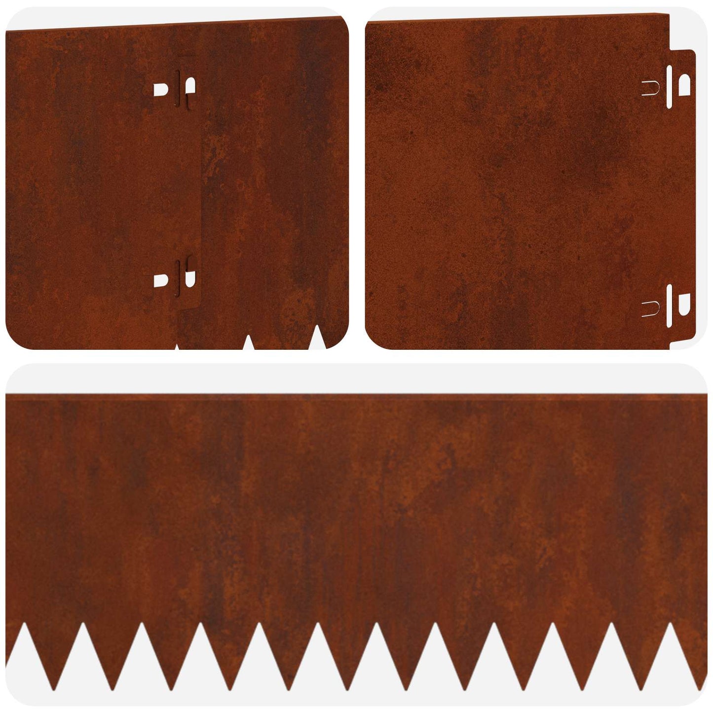 Gazonrand 10 pcs 103 x 20 cm Staal Roestig