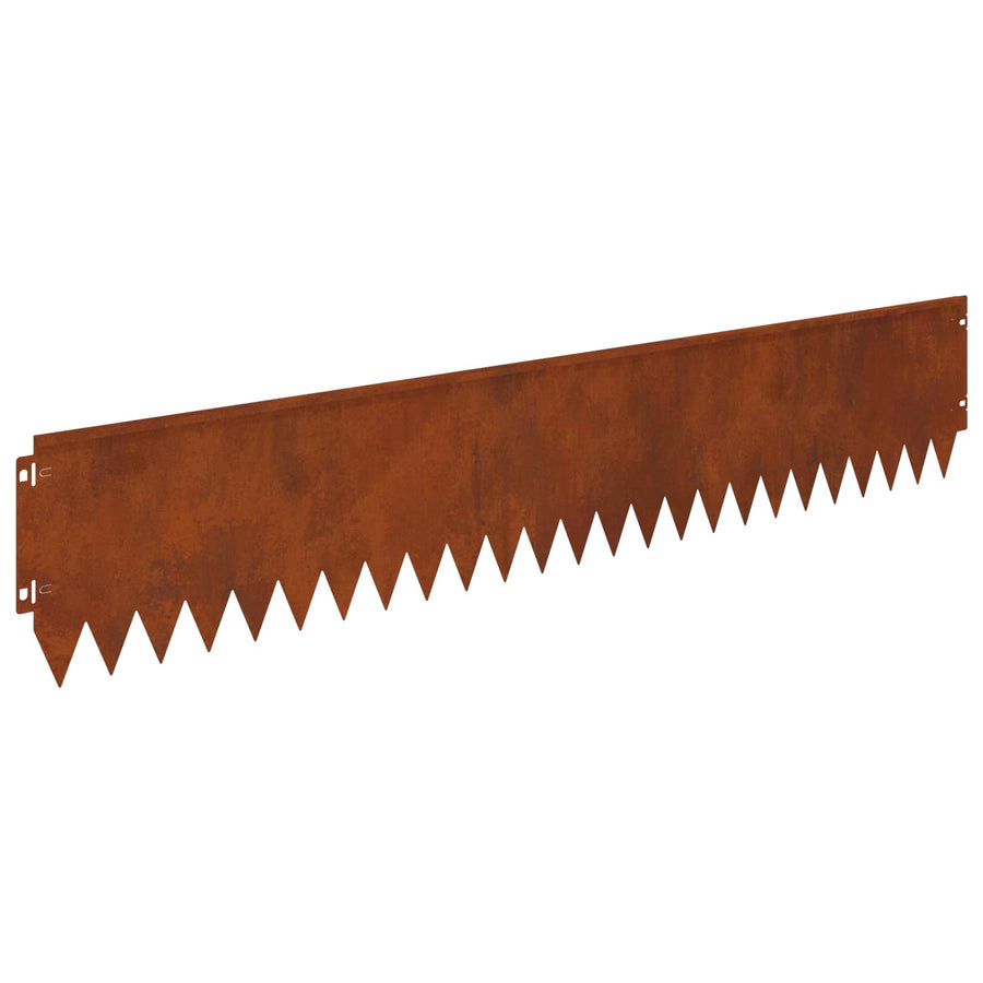 Gazonrand 10 pcs 103 x 20 cm Staal Roestig
