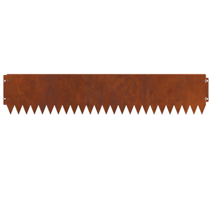 Gazonrand 10 pcs 103 x 20 cm Staal Roestig