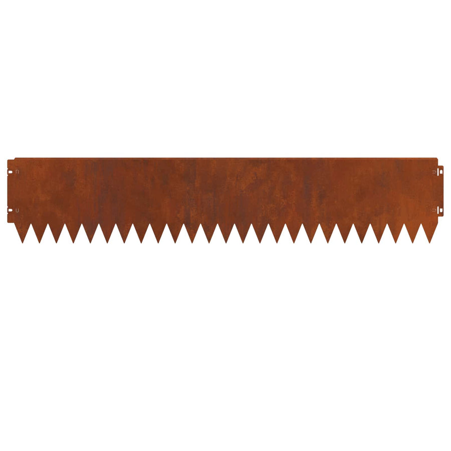 Gazonrand 10 pcs 103 x 20 cm Staal Roestig
