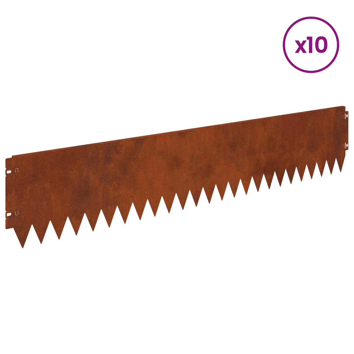 Gazonrand 10 pcs 103 x 20 cm Staal Roestig