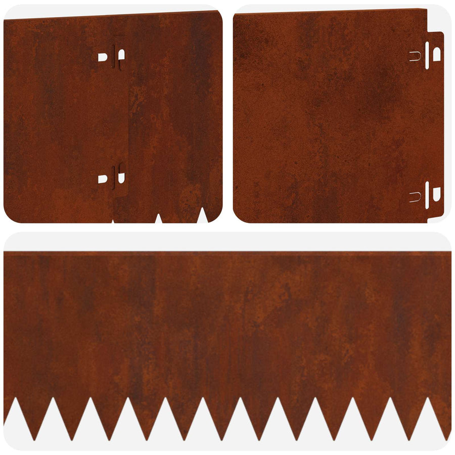 Gazonrand 20 pcs 103 x 20 cm Staal Roestig