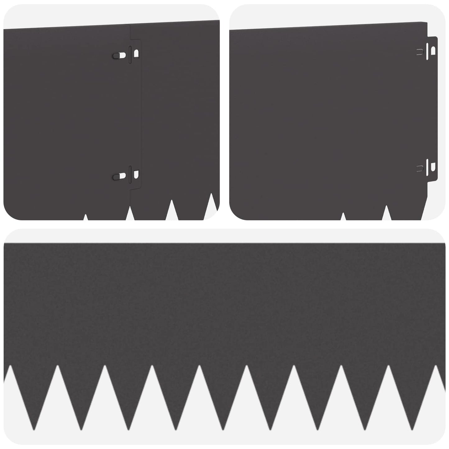 Gazonrand 10 pcs 103 x 25 cm Staal Zwart