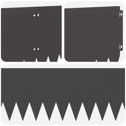 Gazonrand 10 pcs 103 x 25 cm Staal Zwart