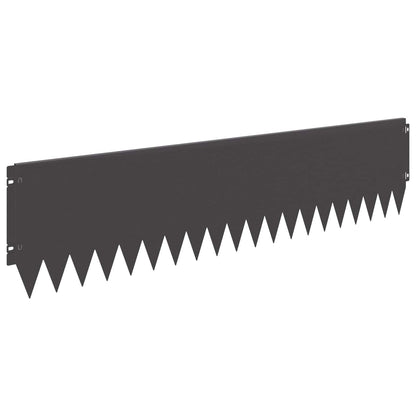 Gazonrand 10 pcs 103 x 25 cm Staal Zwart