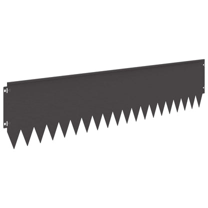 Gazonrand 10 pcs 103 x 25 cm Staal Zwart