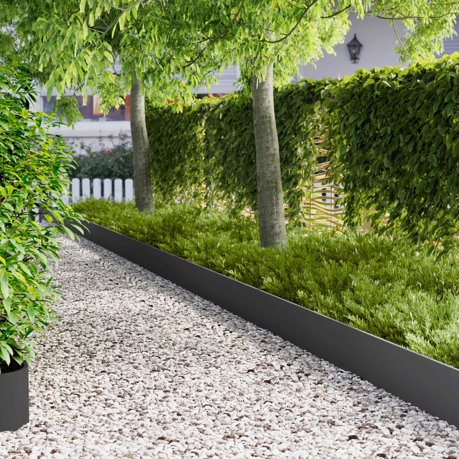 Gazonrand 20 pcs 103 x 25 cm Staal Zwart
