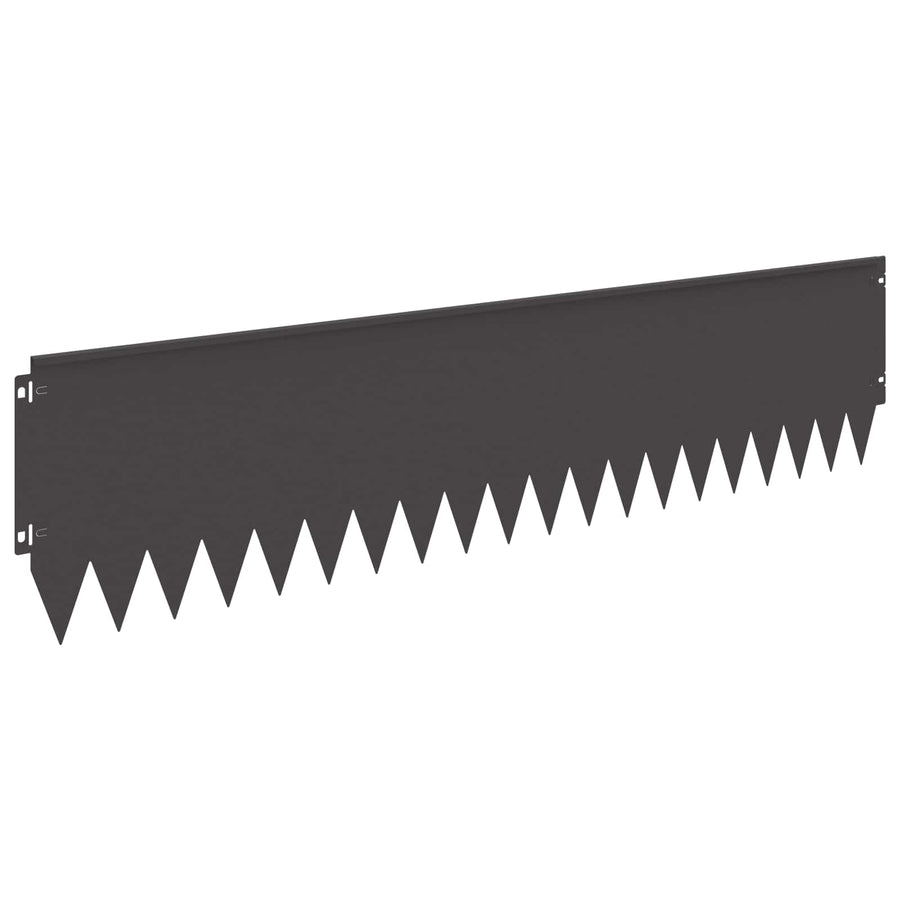 Gazonrand 20 pcs 103 x 25 cm Staal Zwart