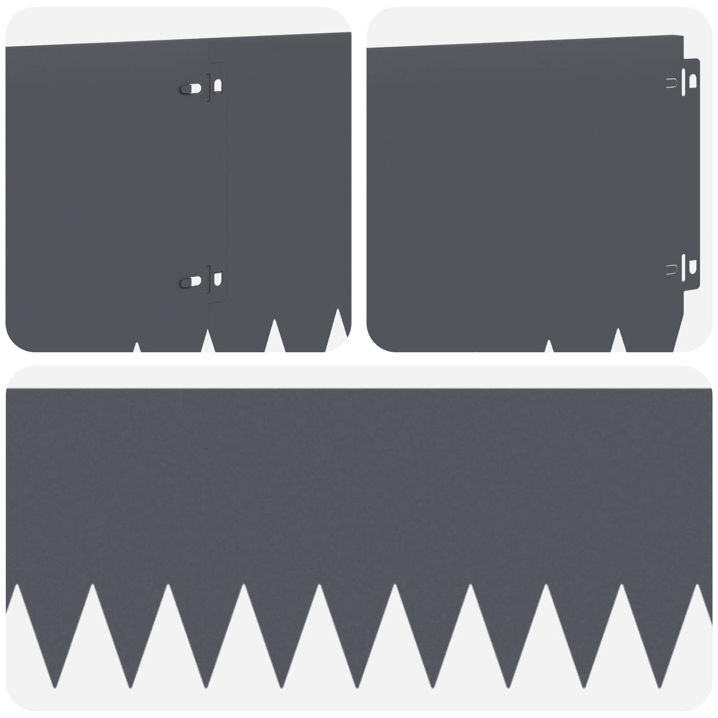 Gazonrand 10 pcs 103 x 25 cm Staal Antracietkleurig