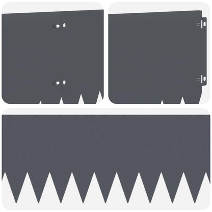 Gazonrand 10 pcs 103 x 25 cm Staal Antracietkleurig