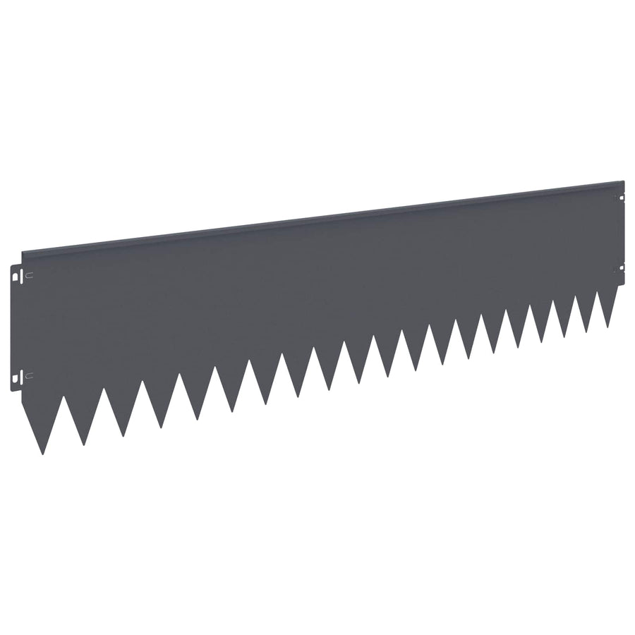 Gazonrand 10 pcs 103 x 25 cm Staal Antracietkleurig