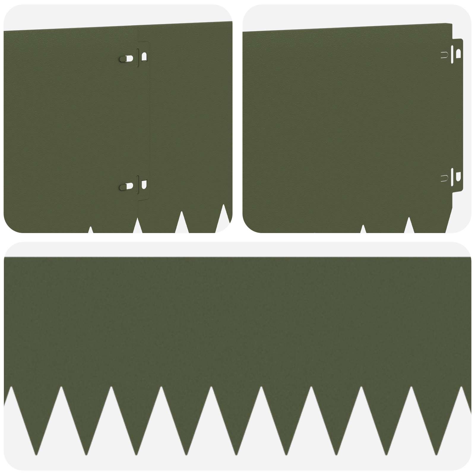 Gazonrand 10 pcs 103 x 25 cm Staal Olijfgroen