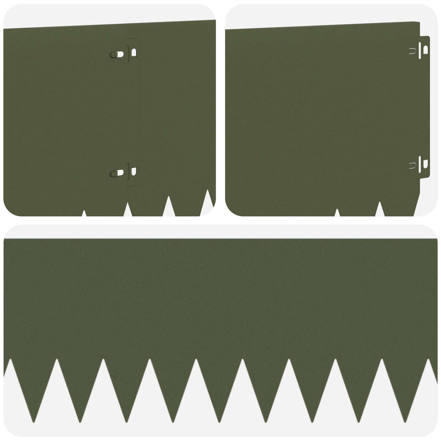 Gazonrand 10 pcs 103 x 25 cm Staal Olijfgroen