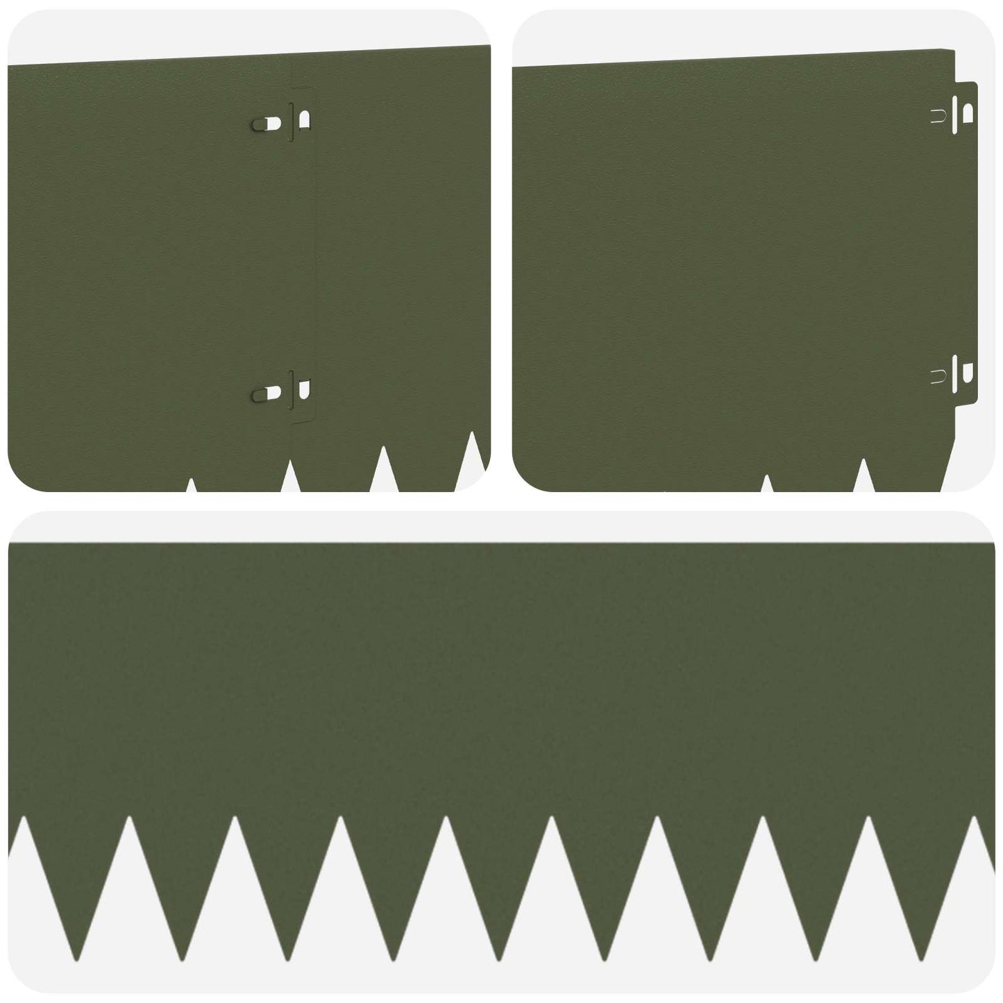 Gazonrand 20 pcs 103 x 25 cm Staal Olijfgroen