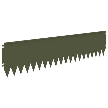 Gazonrand 20 pcs 103 x 25 cm Staal Olijfgroen