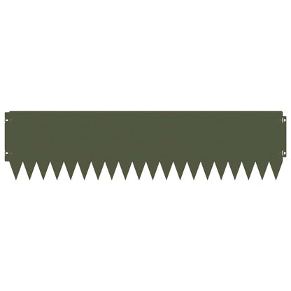 Gazonrand 20 pcs 103 x 25 cm Staal Olijfgroen
