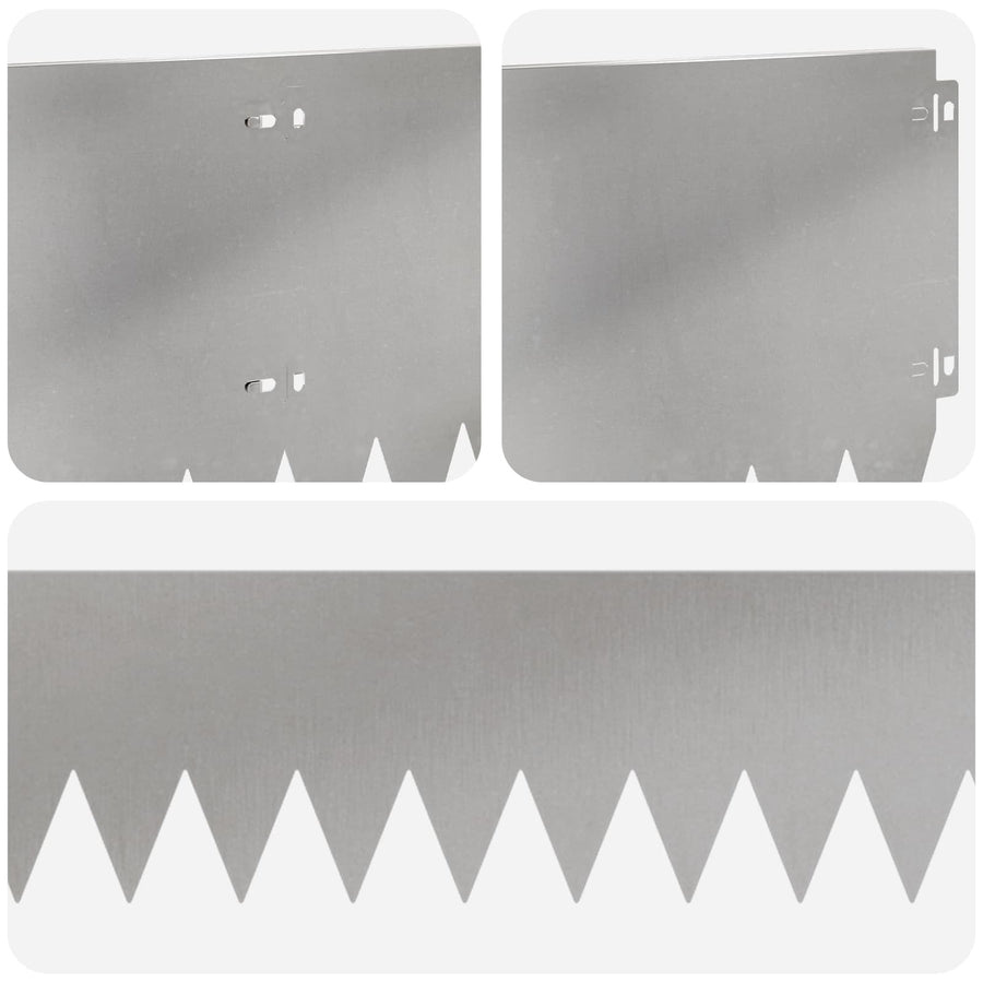 Gazonrand 10 pcs 103 x 25 cm Staal Zilverkleurig