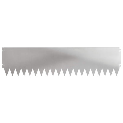 Gazonrand 10 pcs 103 x 25 cm Staal Zilverkleurig