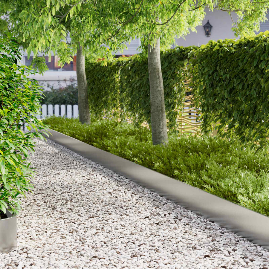Gazonrand 20 pcs 103 x 25 cm Staal Zilverkleurig