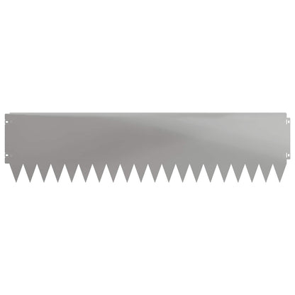Gazonrand 10 pcs 103 x 25 cm Staal Zilverkleurig