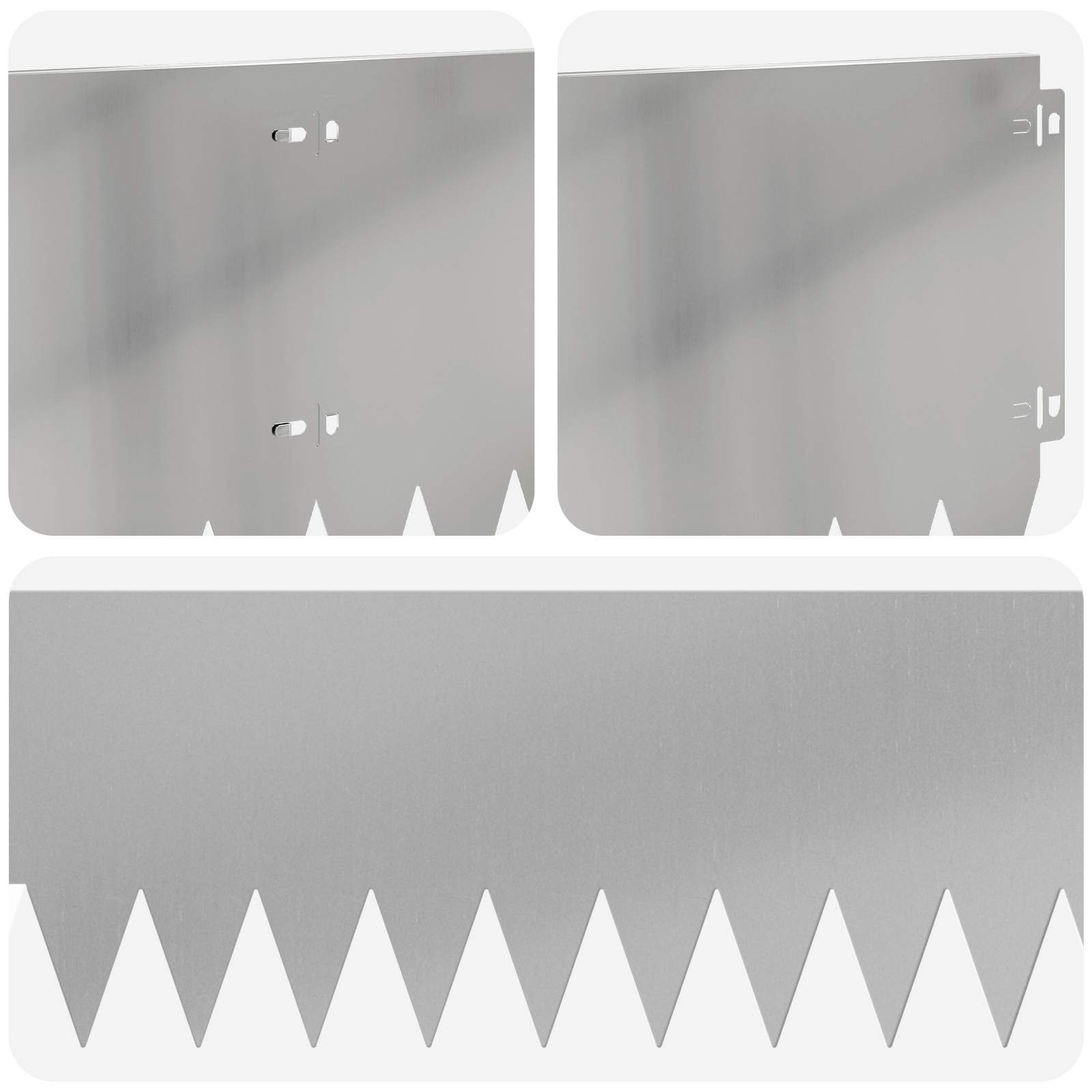 Gazonrand 20 pcs 103 x 25 cm Staal Zilverkleurig