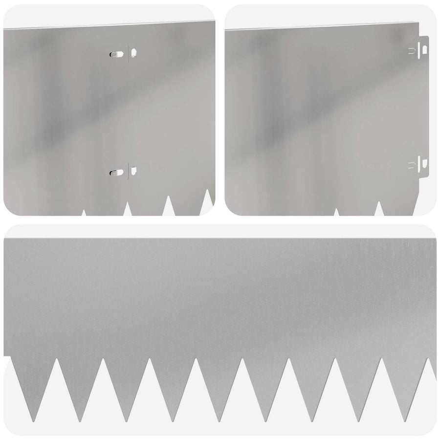 Gazonrand 20 pcs 103 x 25 cm Staal Zilverkleurig