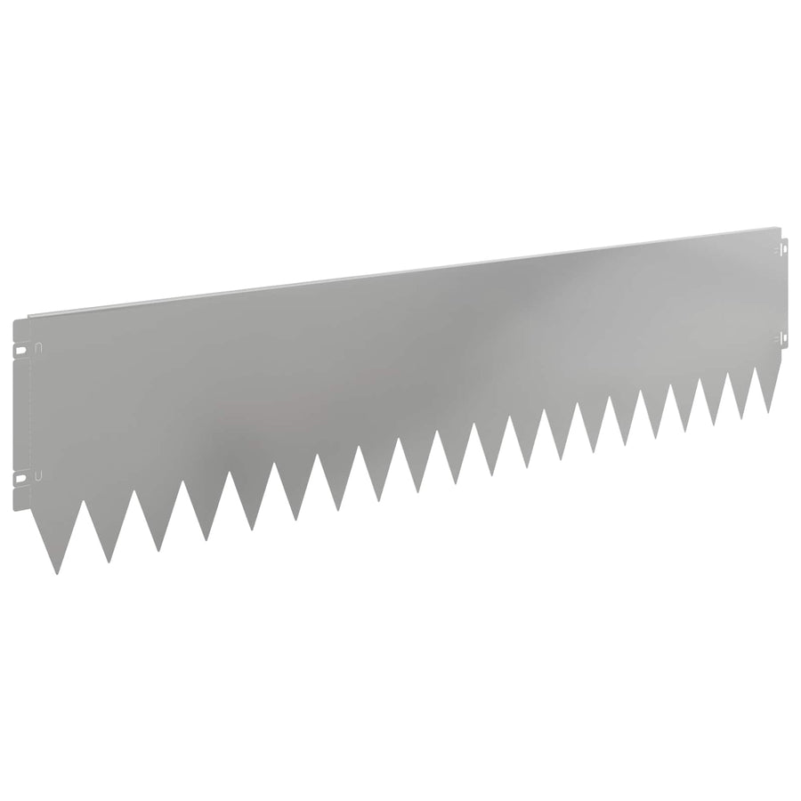 Gazonrand 20 pcs 103 x 25 cm Staal Zilverkleurig