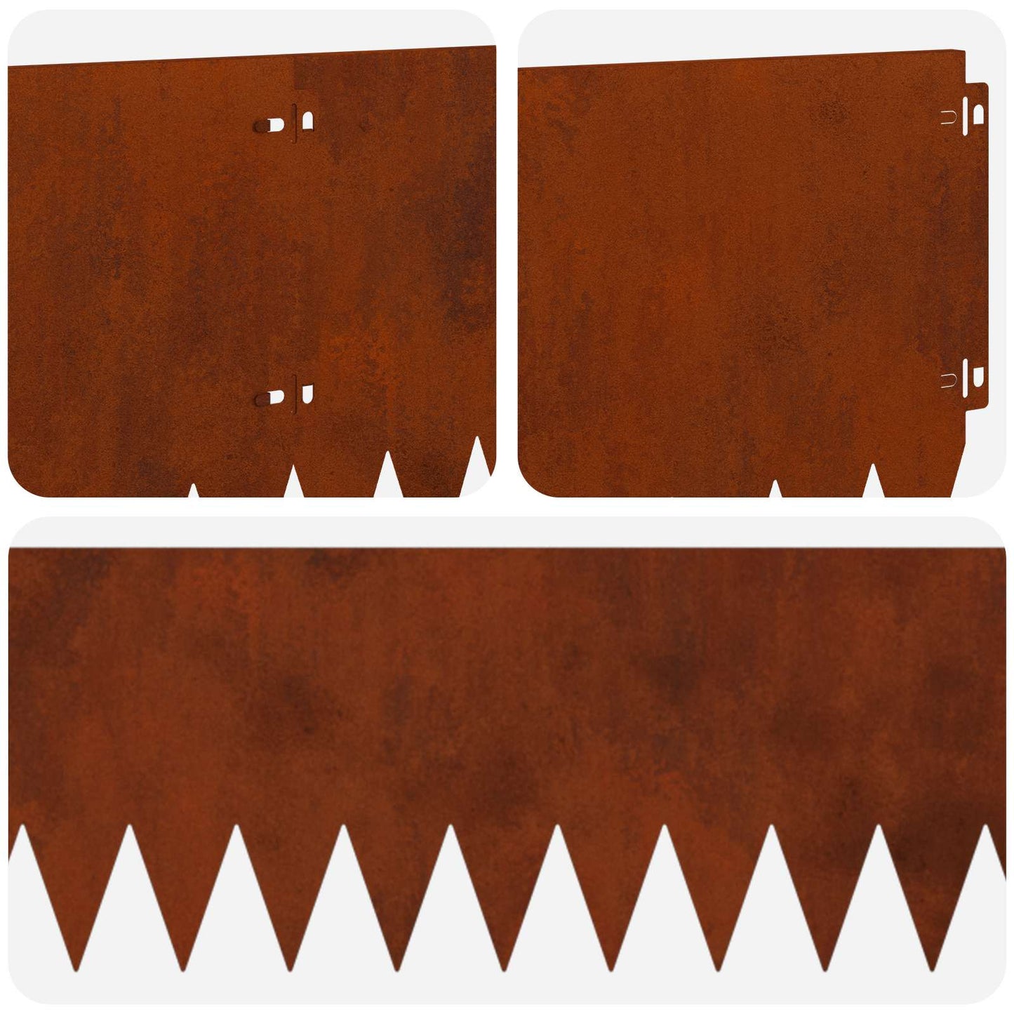 Gazonrand 10 pcs 103 x 25 cm Staal Roestig