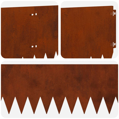 Gazonrand 10 pcs 103 x 25 cm Staal Roestig