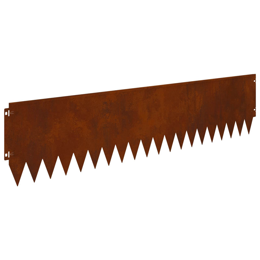 Gazonrand 10 pcs 103 x 25 cm Staal Roestig