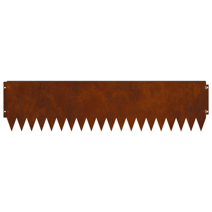 Gazonrand 10 pcs 103 x 25 cm Staal Roestig