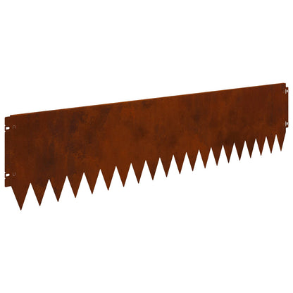 Gazonrand 20 pcs 103 x 25 cm Staal Roestig