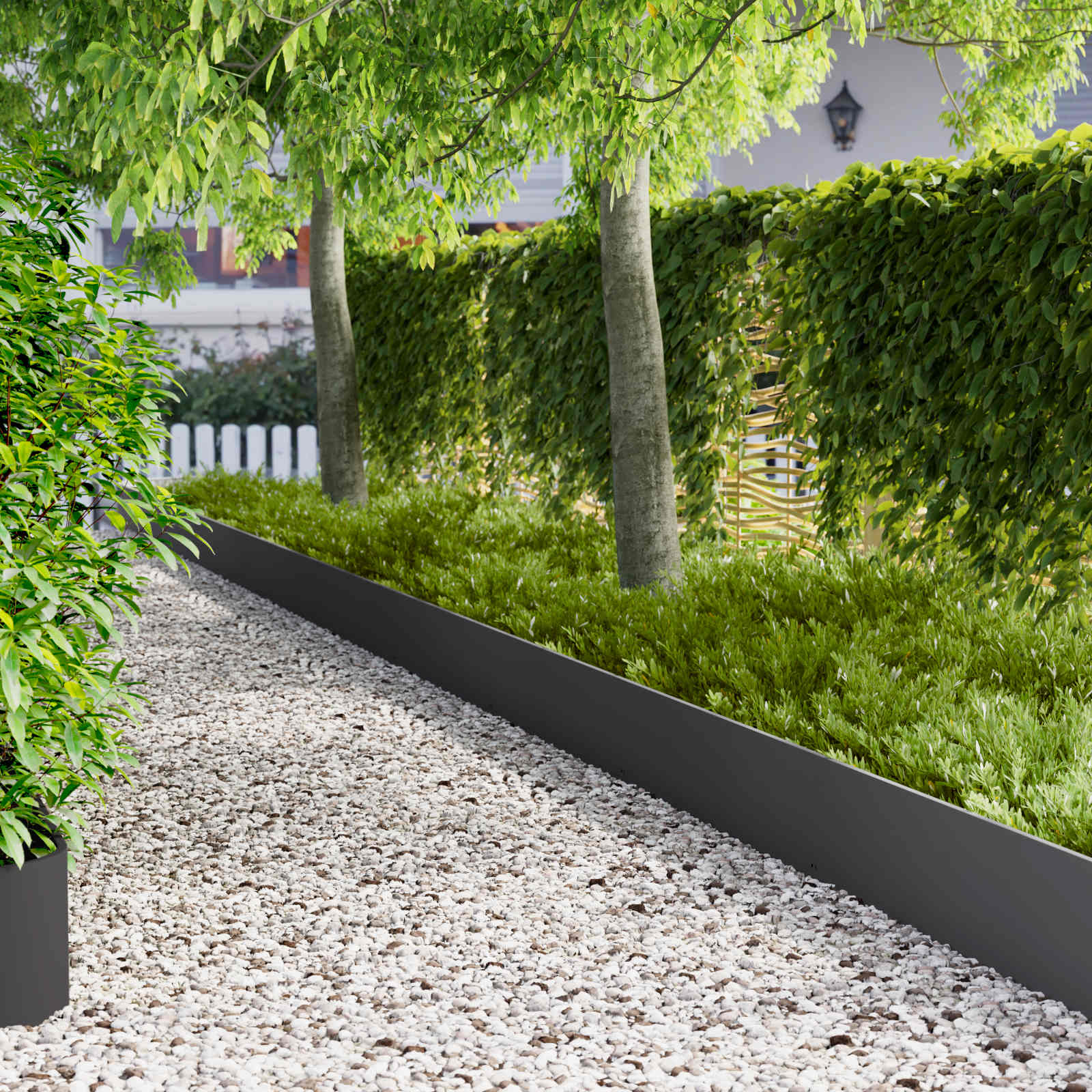 Gazonrand 20 pcs 103 x 30 cm Staal Zwart