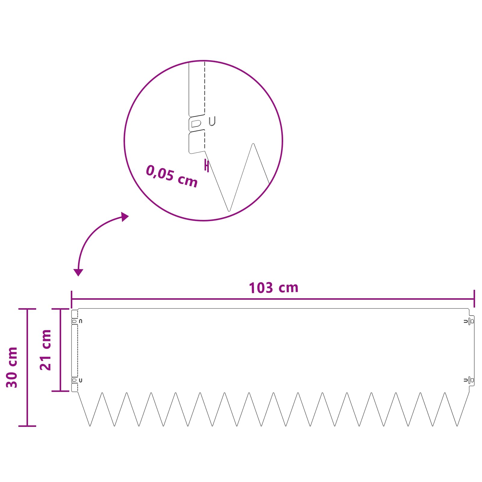 Gazonrand 10 pcs 103 x 30 cm Staal Antracietkleurig