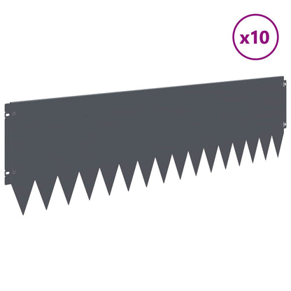 Gazonrand 10 pcs 103 x 30 cm Staal Antracietkleurig