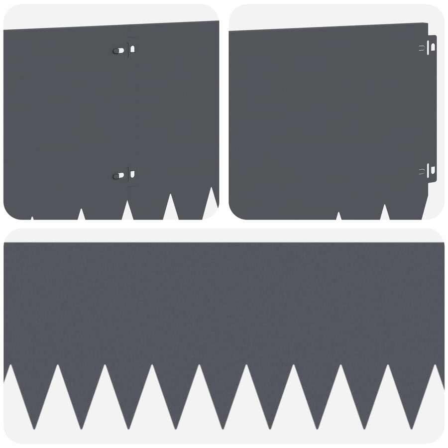 Gazonrand 20 pcs 103 x 30 cm Staal Antracietkleurig