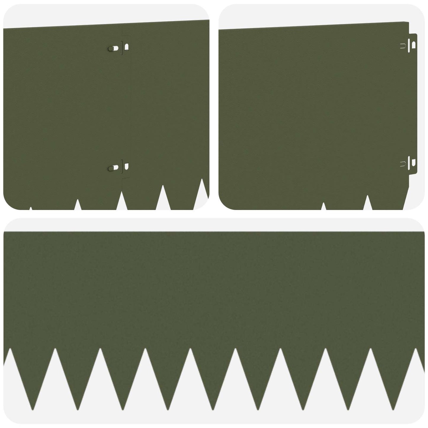 Gazonrand 10 pcs 103 x 30 cm Staal Olijfgroen