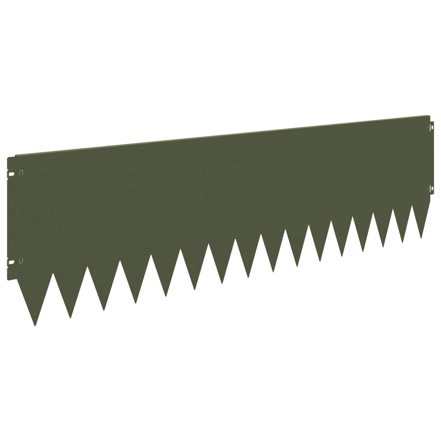 Gazonrand 10 pcs 103 x 30 cm Staal Olijfgroen