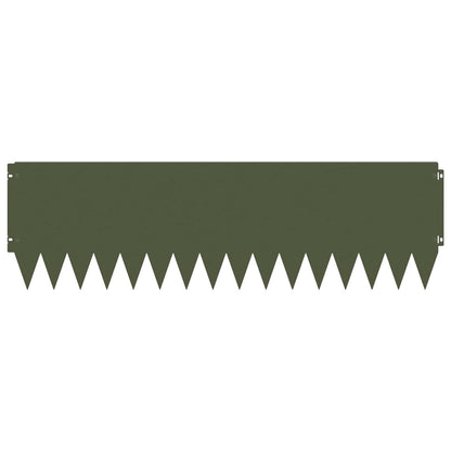 Gazonrand 10 pcs 103 x 30 cm Staal Olijfgroen