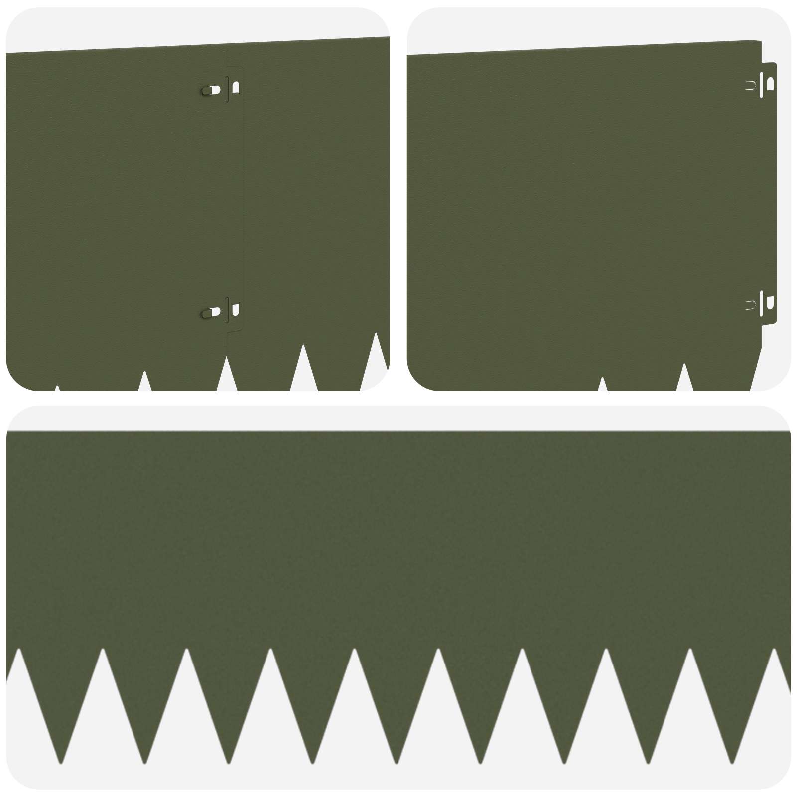 Gazonrand 20 pcs 103 x 30 cm Staal Olijfgroen