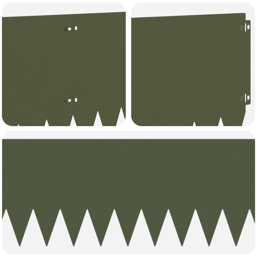 Gazonrand 20 pcs 103 x 30 cm Staal Olijfgroen