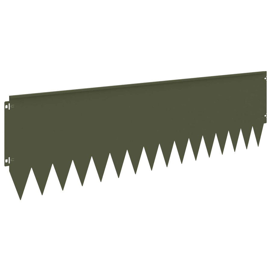 Gazonrand 20 pcs 103 x 30 cm Staal Olijfgroen