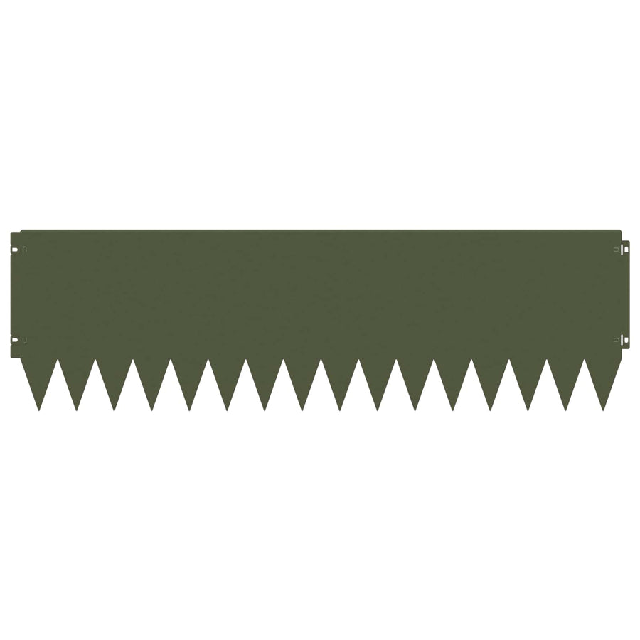 Gazonrand 20 pcs 103 x 30 cm Staal Olijfgroen