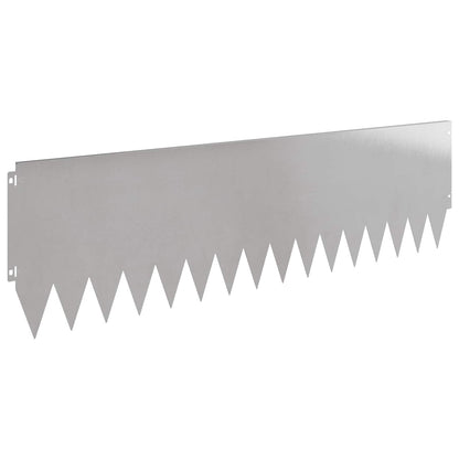 Gazonrand 10 pcs 103 x 30 cm Staal Zilverkleurig