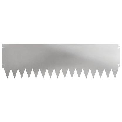 Gazonrand 10 pcs 103 x 30 cm Staal Zilverkleurig