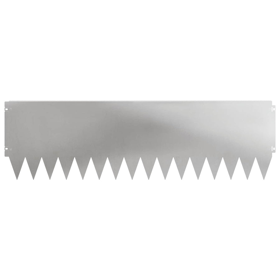 Gazonrand 10 pcs 103 x 30 cm Staal Zilverkleurig