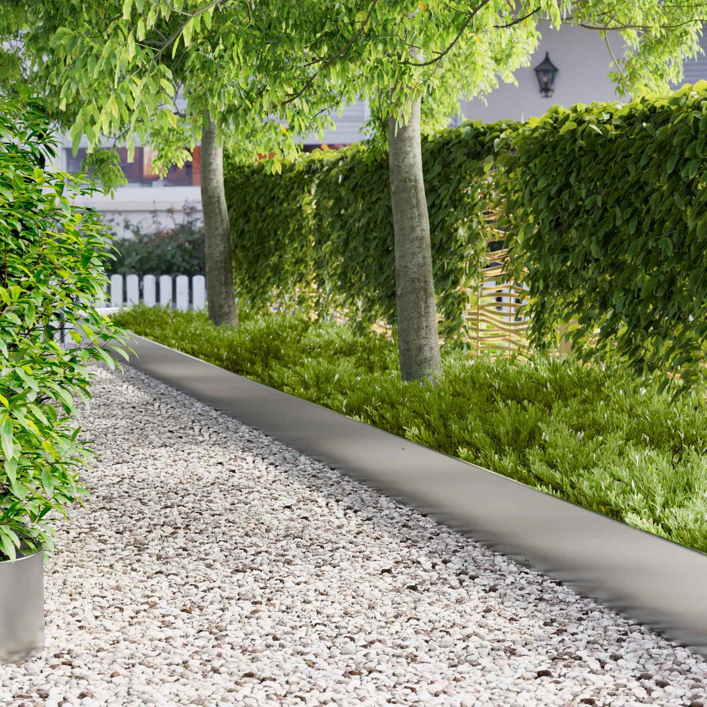Gazonrand 20 pcs 103 x 30 cm Staal Zilverkleurig