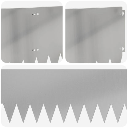 Gazonrand 10 pcs 103 x 30 cm Staal Zilverkleurig