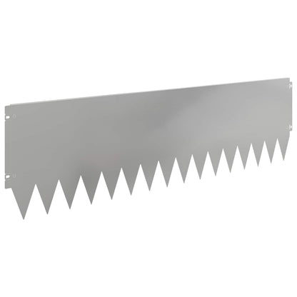 Gazonrand 10 pcs 103 x 30 cm Staal Zilverkleurig